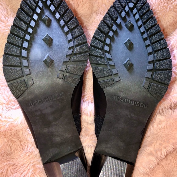 Bisou Bisou black, soft calf leather heeled mule - Picture 5 of 6